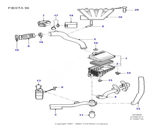 Патрубок впускного коллектора Ford Courier II 1996-2002  Ford Courier Courier II 1996-2002