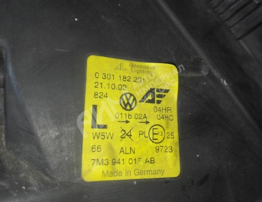 Фара левая Volkswagen Sharan I (7M) 2000-2003 рестайлинг  Volkswagen Sharan Sharan I (7M) 2000-2003 рестайлинг