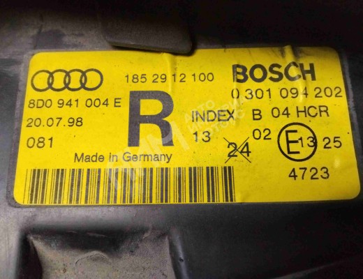 Фара правая Audi A4 B5 (8D) 1994-1999  Audi A4 A4 B5 (8D) 1994-1999