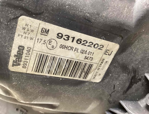 Фара правая Opel Tigra B 2004-2009  Opel Tigra Tigra B 2004-2009