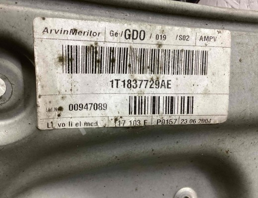 Стеклоподъемник передний левый Volkswagen Touran I (1T) 2003-2006  Volkswagen Touran Touran I (1T) 2003-2006
