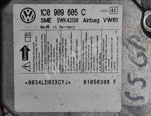 Блок AirBag Volkswagen Passat B5+ (3B) 2000-2005 рестайлинг  Volkswagen Passat Passat B5+ (3B) 2000-2005 рестайлинг