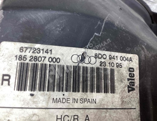 Фара правая Audi A4 B5 (8D) 1994-1999  Audi A4 A4 B5 (8D) 1994-1999