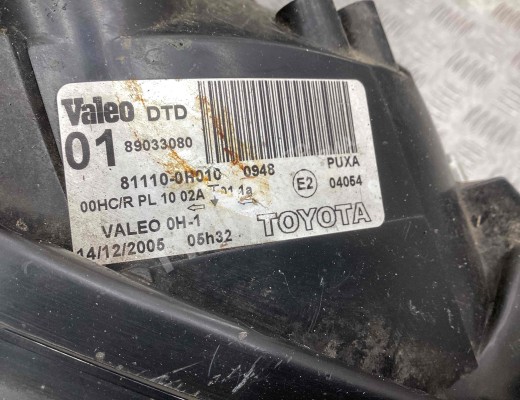 Фара правая Toyota Aygo (B10) 2005-2014  Toyota Aygo Aygo (B10) 2005-2014