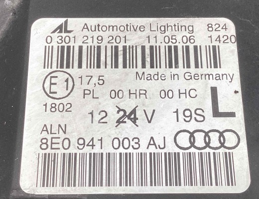 Фара левая Audi A4 B7 (8EC, 8ED) 2004-2008  Audi A4 A4 B7 (8EC, 8ED) 2004-2008