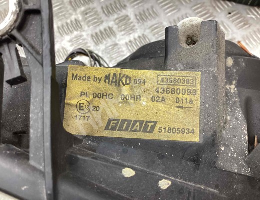 Фара правая Fiat Doblo I (223) 2005-2009 рестайлинг  Fiat Doblo Doblo I (223) 2005-2009 рестайлинг