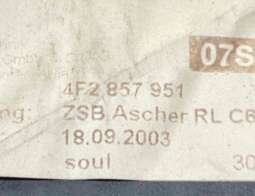 Пепельница Audi A6 C6 (4F) 2004-2008  Audi A6 A6 C6 (4F) 2004-2008