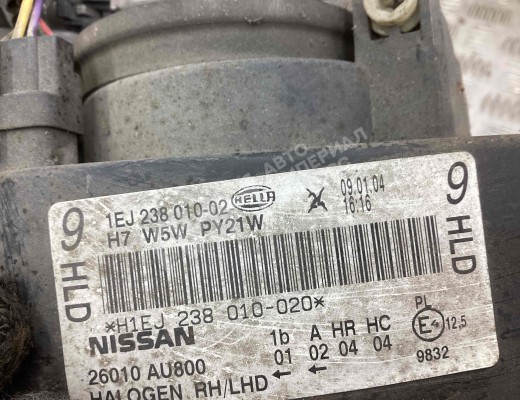 Фара правая Nissan Primera III (P12) 2002-2008  Nissan Primera Primera III (P12) 2002-2008