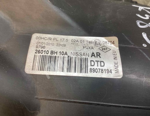 Фара правая Nissan Note (E11) 2008-2013 рестайлинг  Nissan Note Note (E11) 2008-2013 рестайлинг